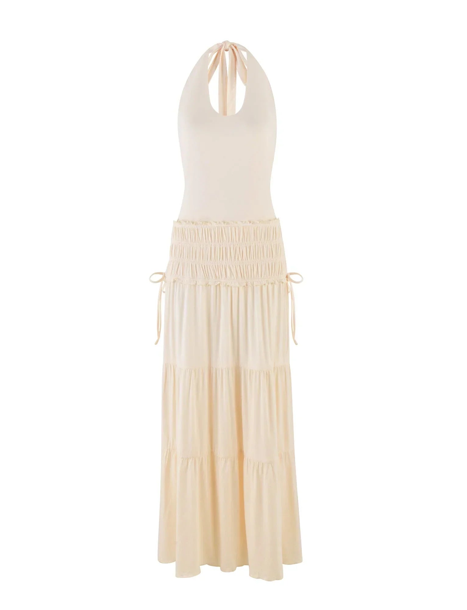 DENALI HALTER DRESS NEUTRAL BONE