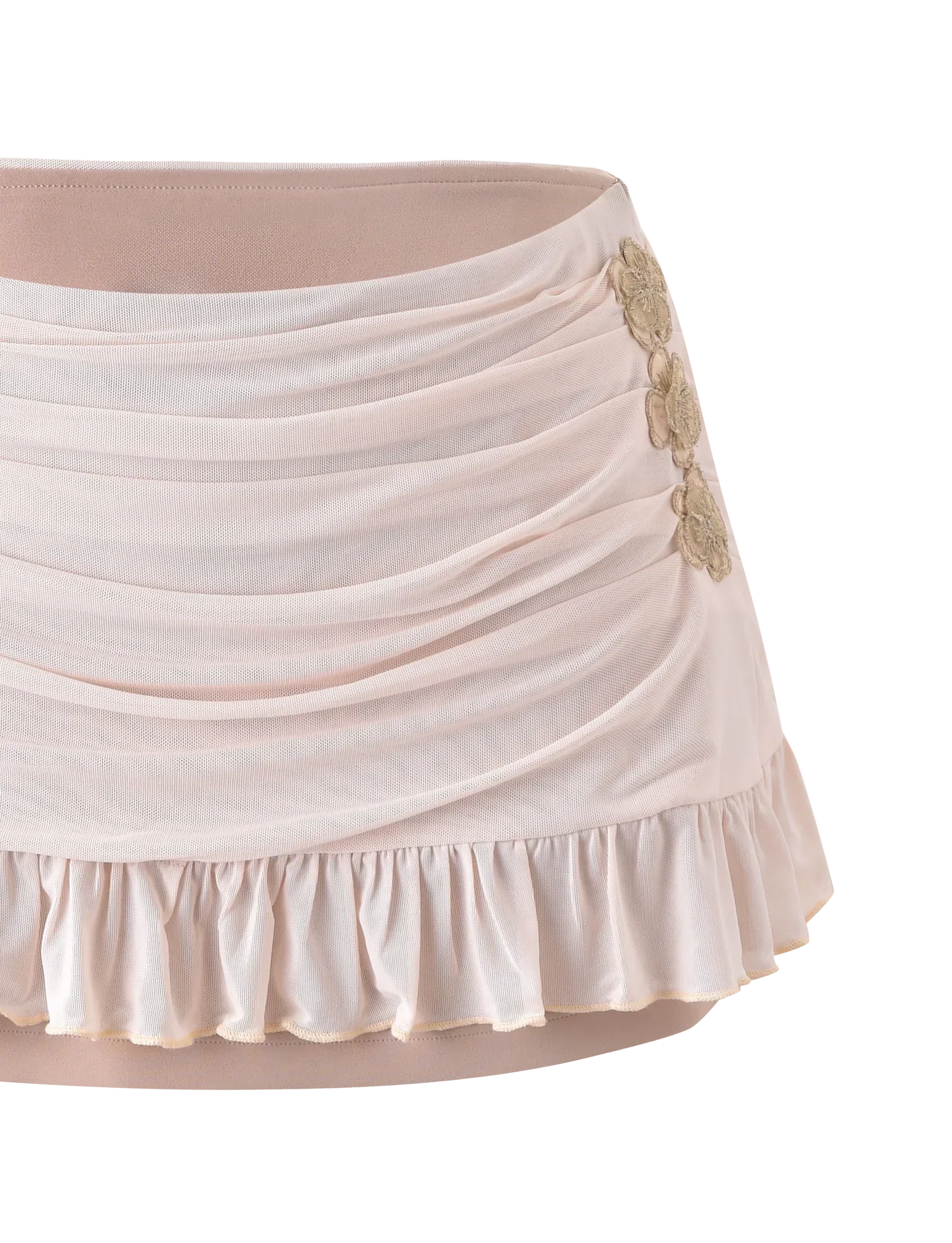 TERESE FLORAL APPLIQUE SKIRT TAN