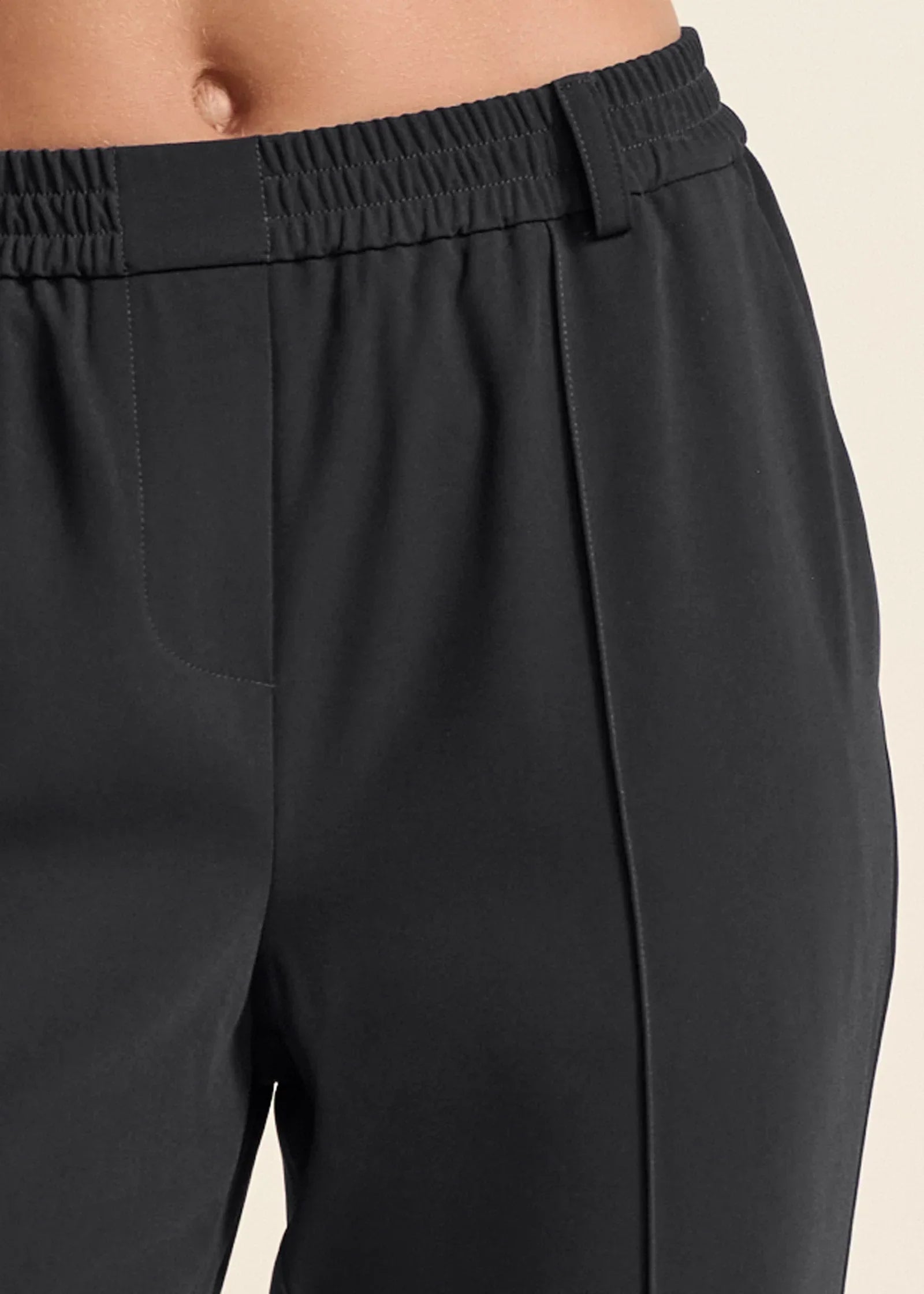 Woven High Rise Joggers Jet Black