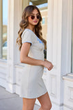 Emberlyn Tan Rose Embroidered Dress