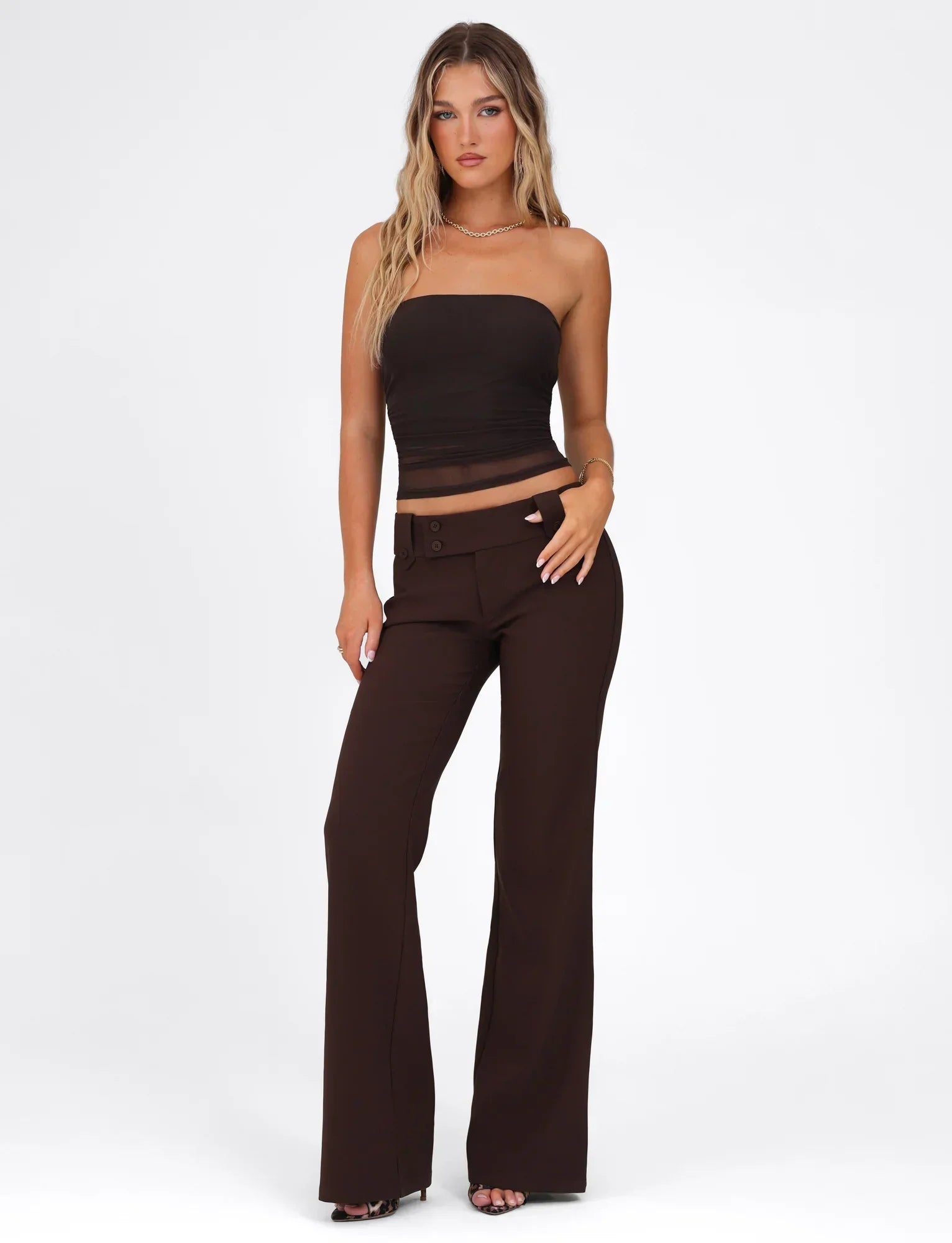 HARRIETT TUBE TOP BROWN CHOCOLATE