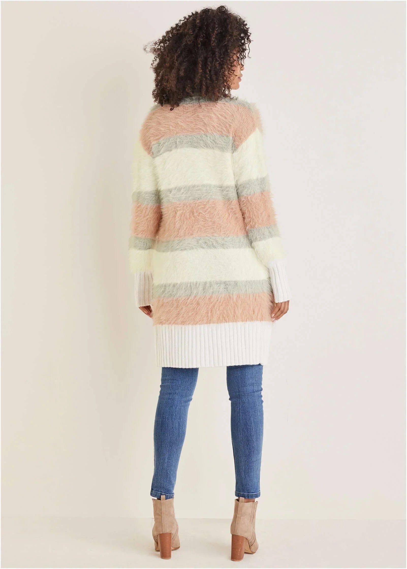 Eyelash Cardigan White Multi