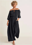 Off The Shoulder Jumpsuit Jet Black