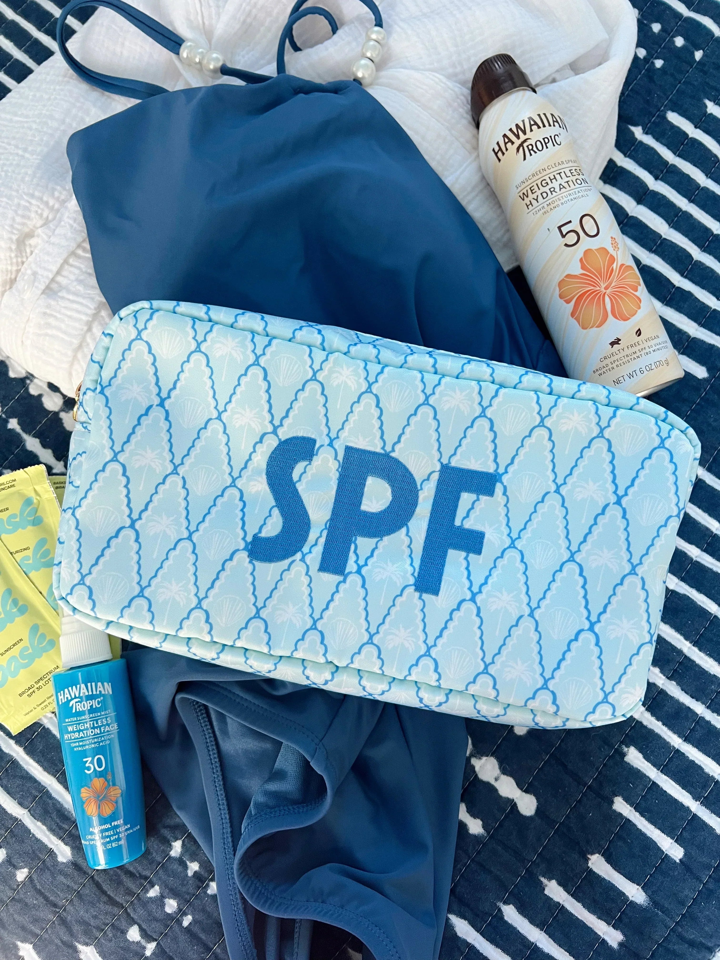 KenzKustomz Blue Palms Large Bag SPF