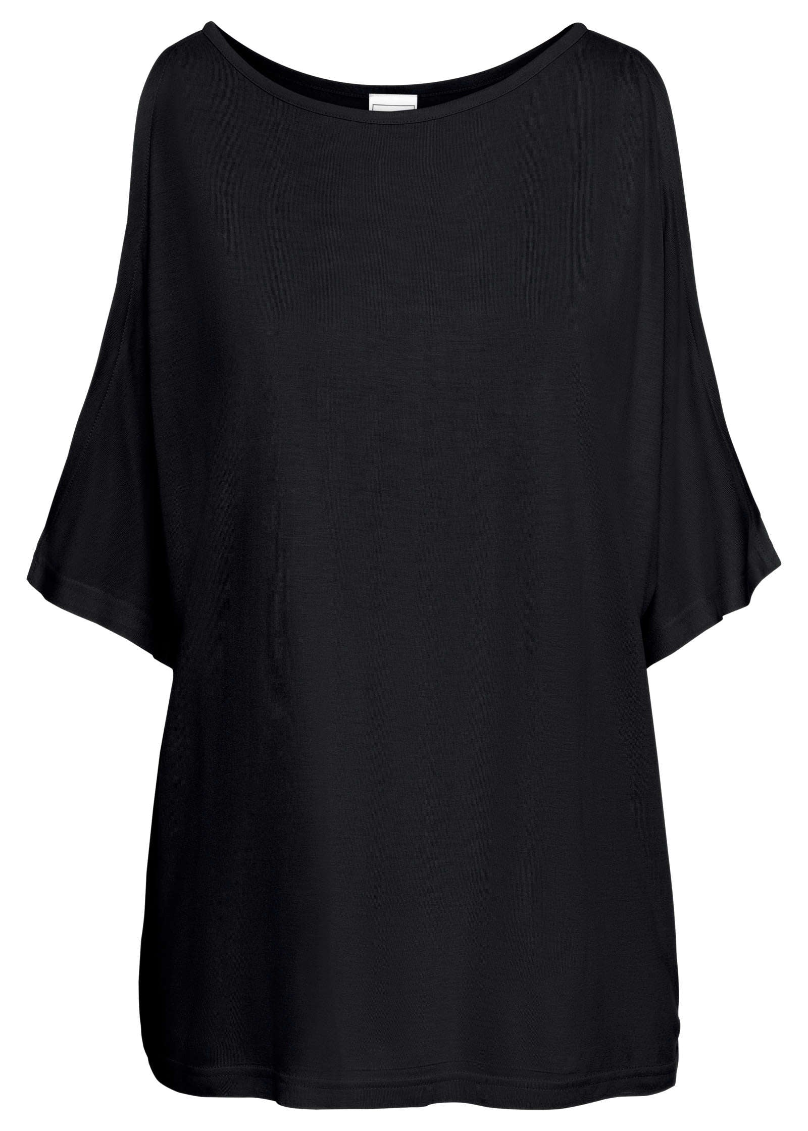 Cold Shoudler T Shirt Black