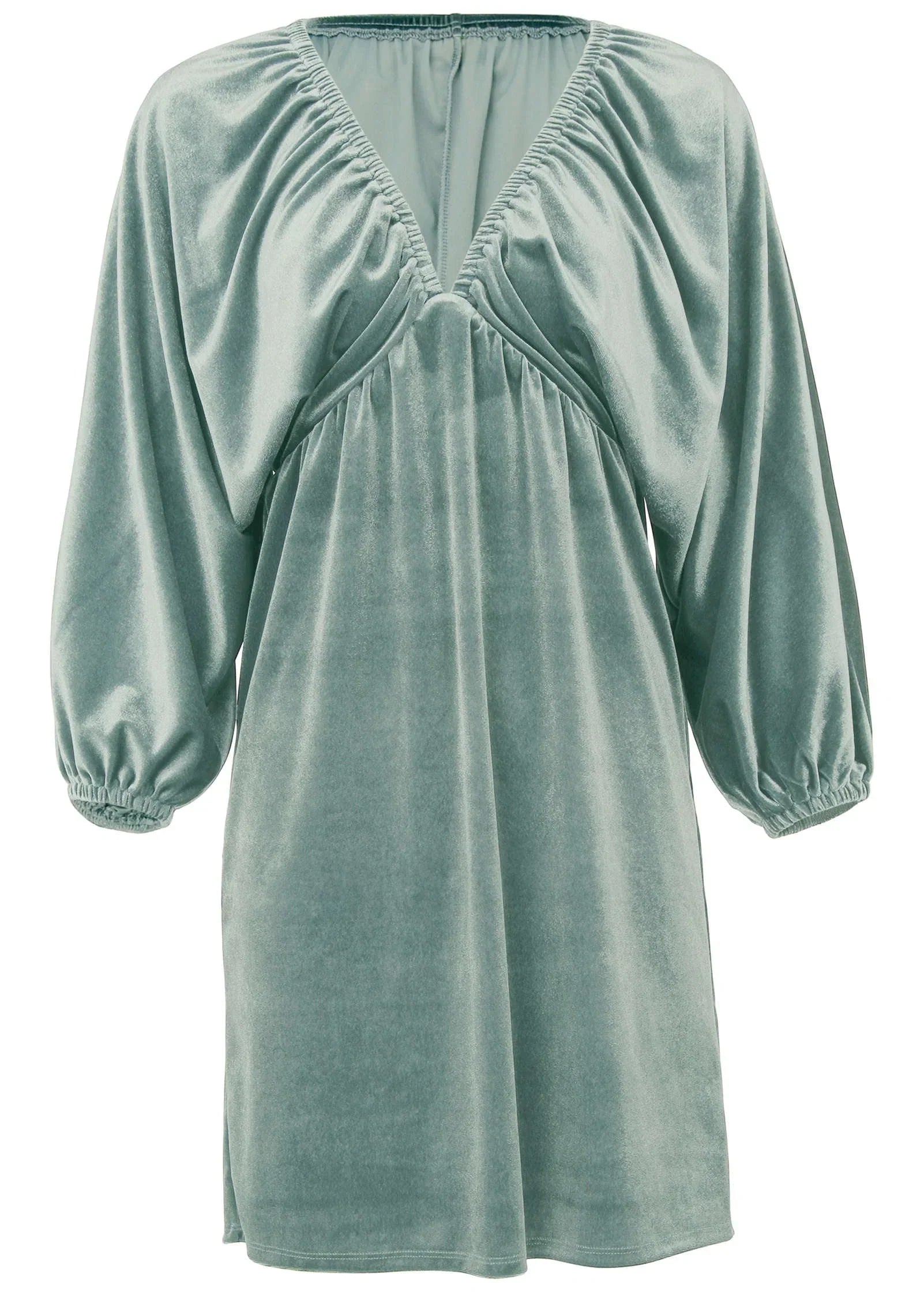 Stretch Velvet V Neck Mini Tourmaline