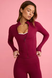 Soft Active Zip Up Jacket in Burgundy