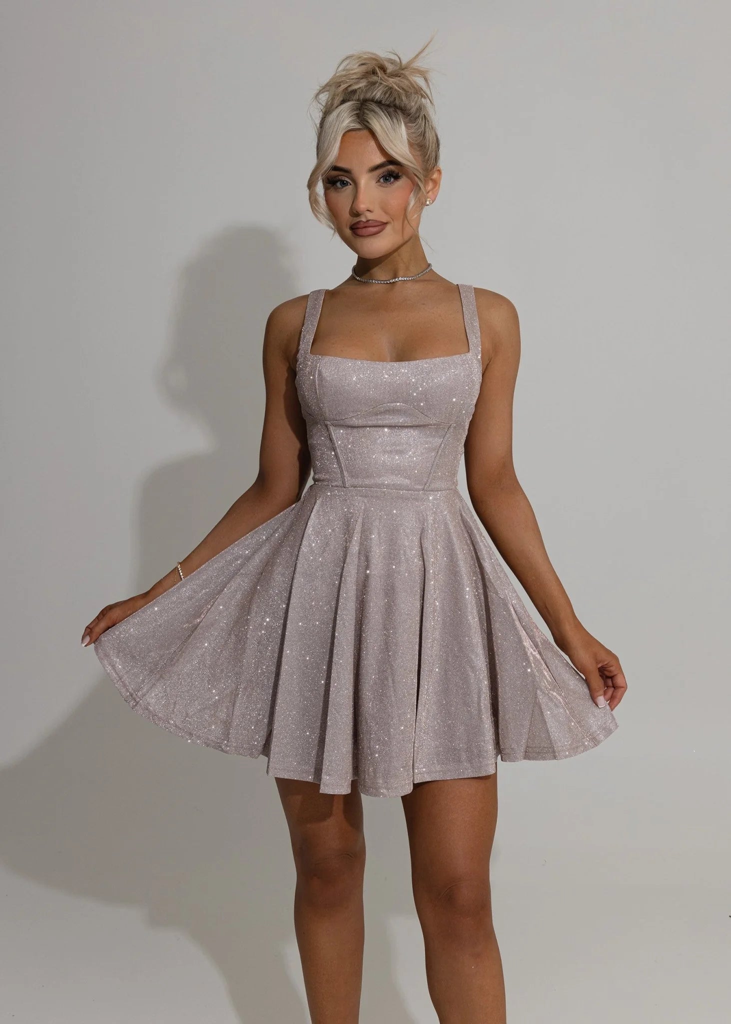 No Other Love Bow Mini Dress Pink