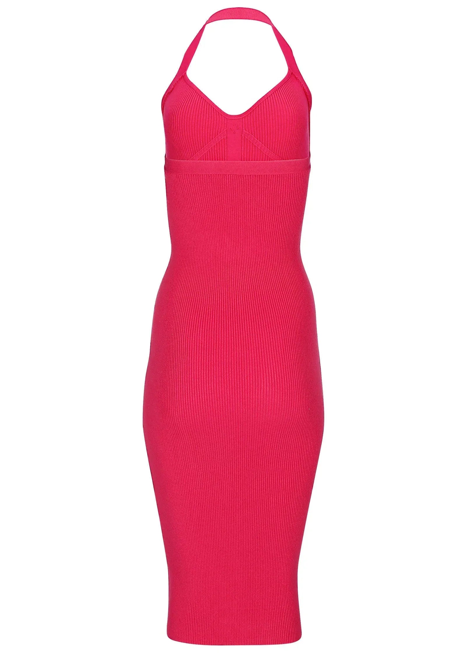Button Front Halter Midi Azalea