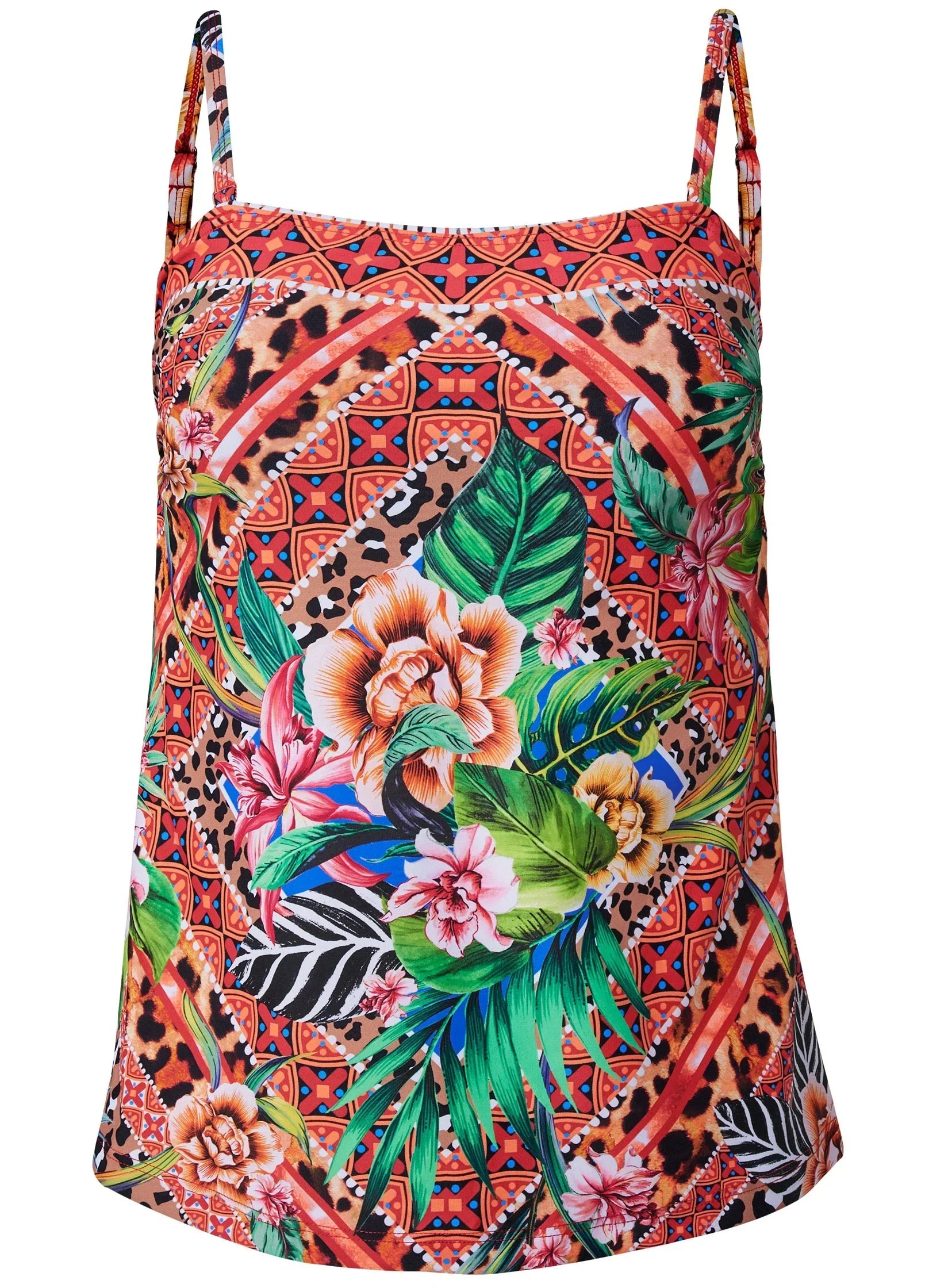 Bandeau Tankini Top Set Tropical Nature