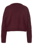 Cable Knit Sweater Burgundy