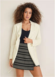 Linen Drawstring Blazer Off White
