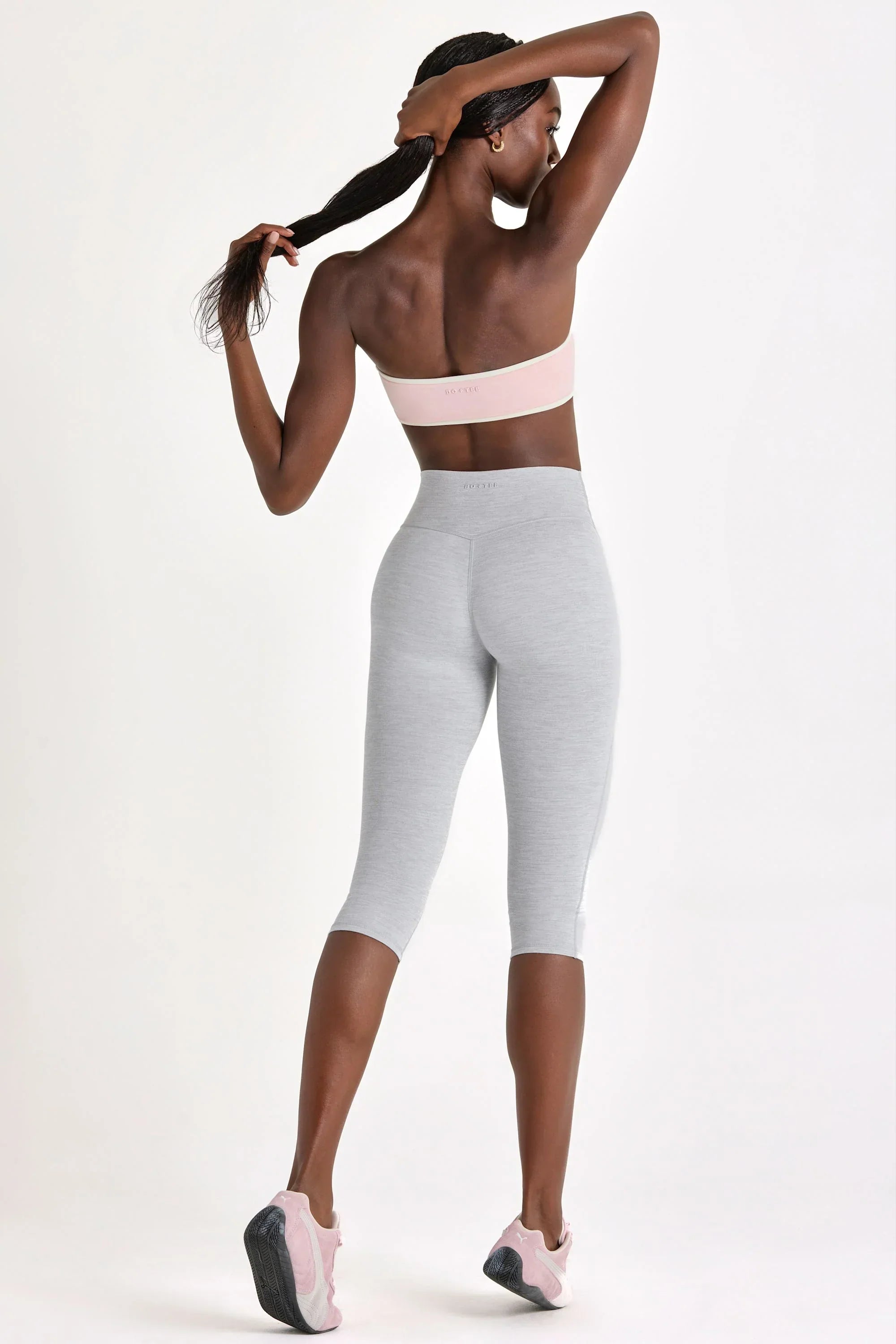 Soft Active Capri Leggings in Grey Marl