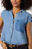 Reworked Denim Short Sleeve Shirt