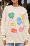 Positive Stickers Cream Graphic Sweatshirt