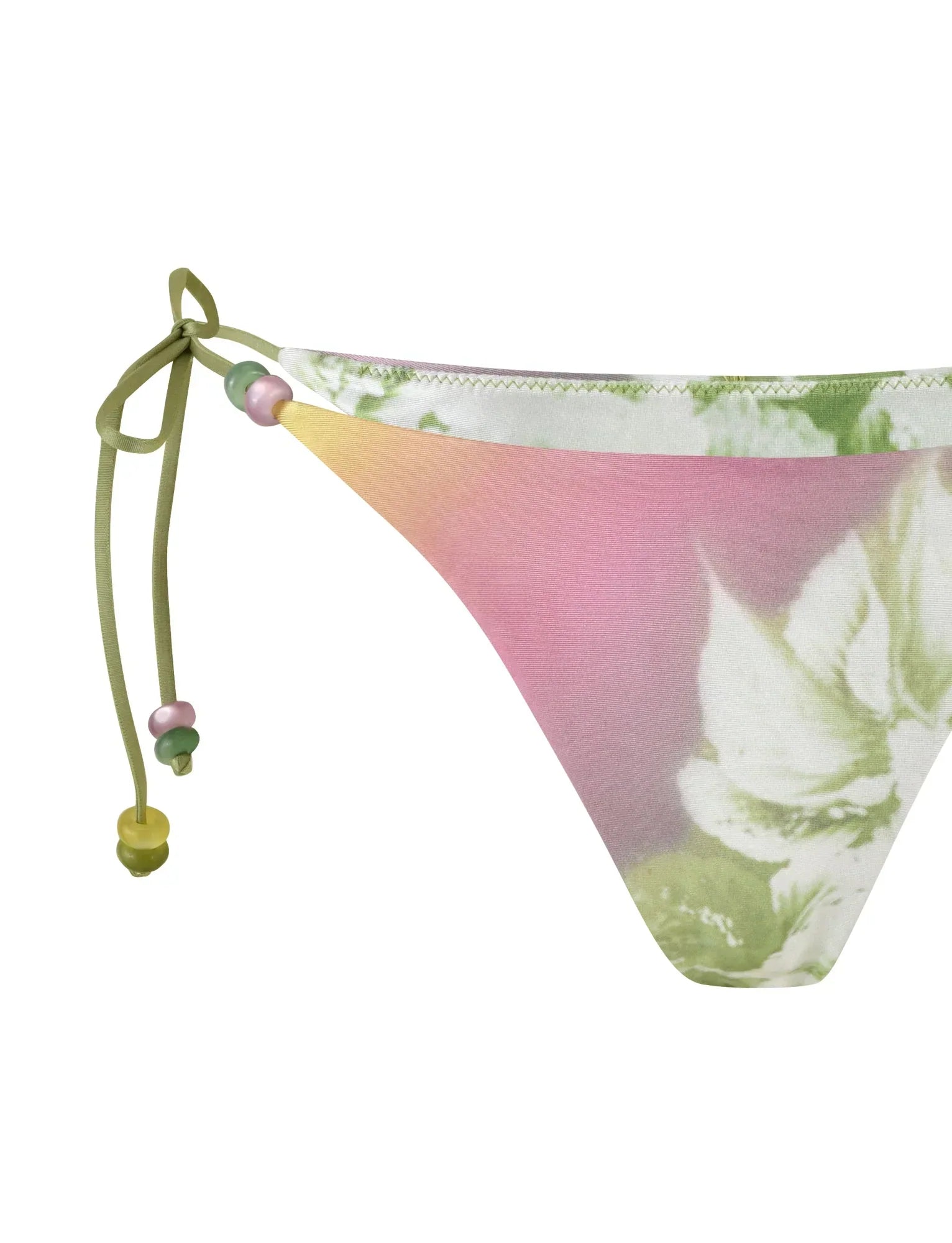 FINLEA BIKINI BOTTOM GREEN FLORAL STRIPE