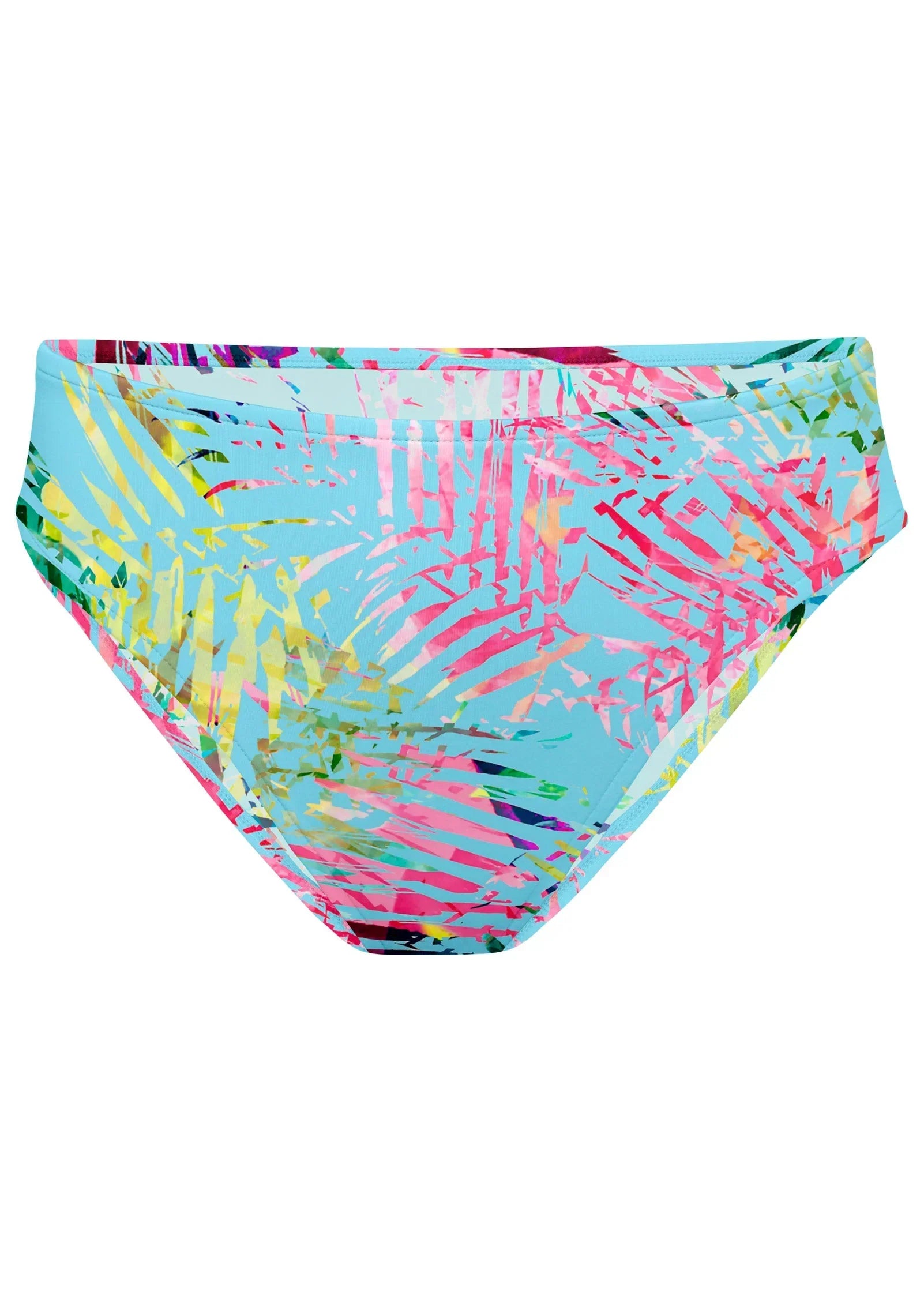 High Waist Moderate Bottom Electric Palm