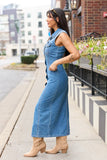 Romy Denim Button Front Maxi Dress FINAL SALE