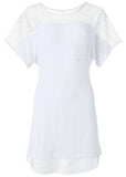 Mesh Trimmed Cover Up Dress White