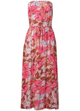 Strapless Maxi Dress Pink Multi