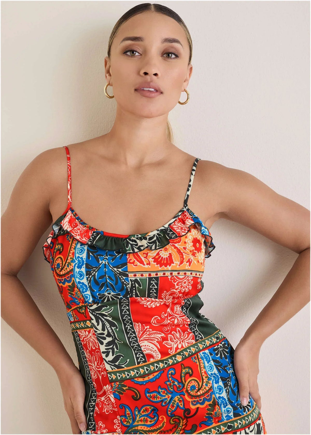 Stretch Charm Midi Dress Tamarini Garden Tile