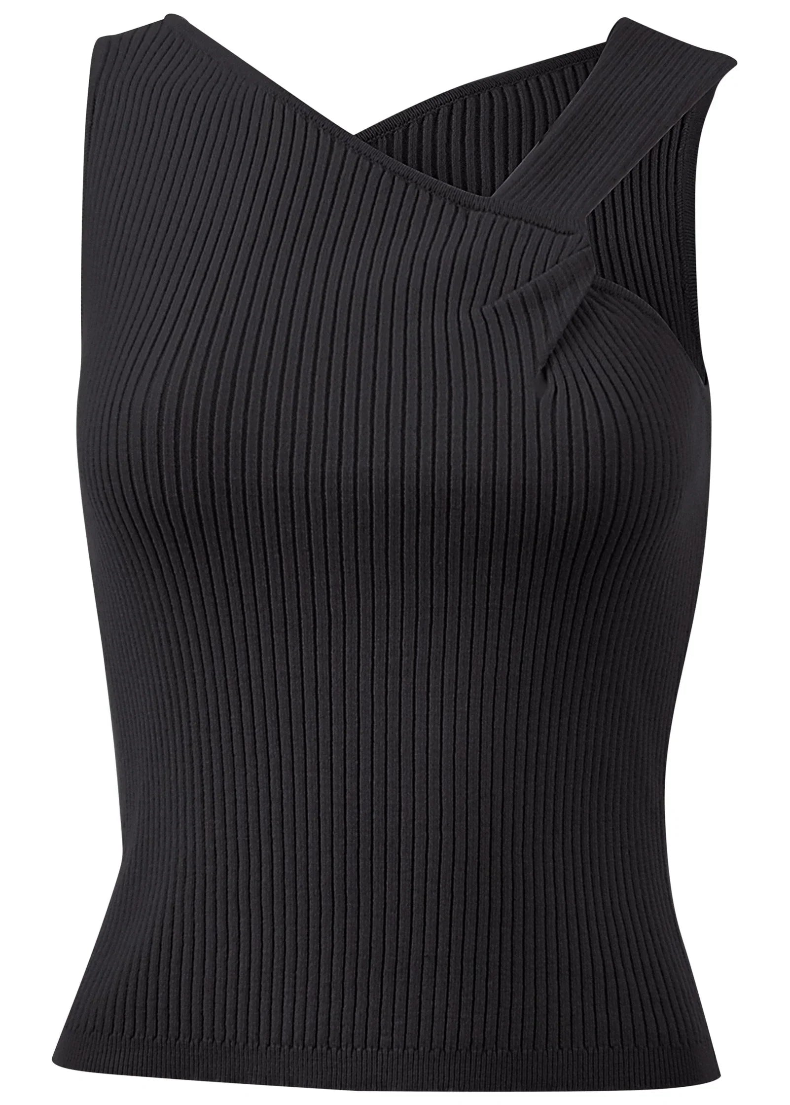 Twist Detail Sweater Tank Jet Black