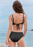 Scalloped Mid Rise Bottom Diamond Black