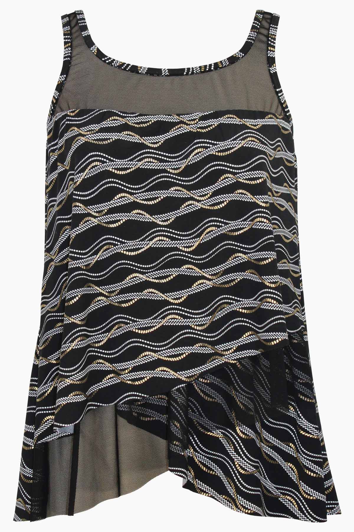 DD Cup Mirage Tankini Top in Linked In