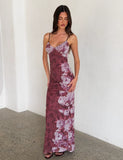 JULIANNA DRESS MULTI FLORAL ROSE STRIPE