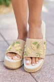 Taniya Yellow Floral Platform Sandal