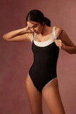 Drift One Piece Black White Layered Solids