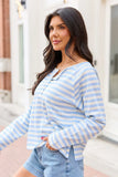 Hayes Blue And White Stripe Henley