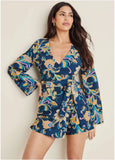 Long Sleeve Skort Romper Mystic Jacobean