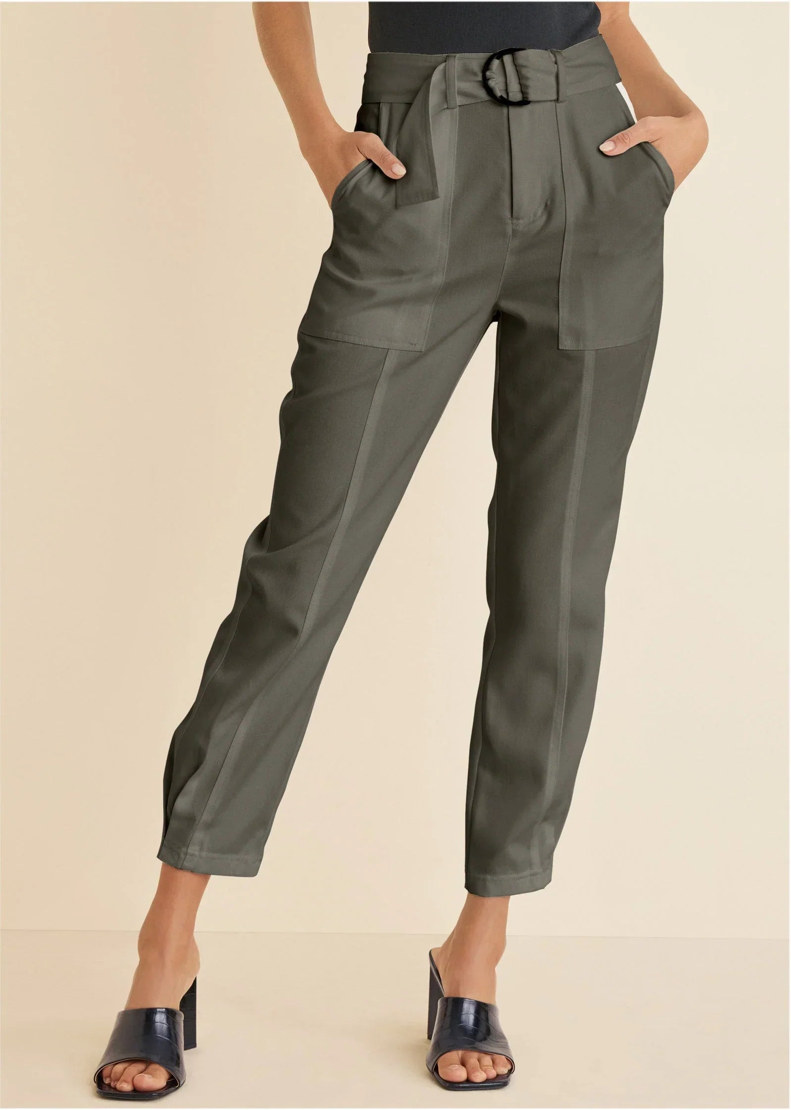 Relaxed Twill Straight Pant Olive