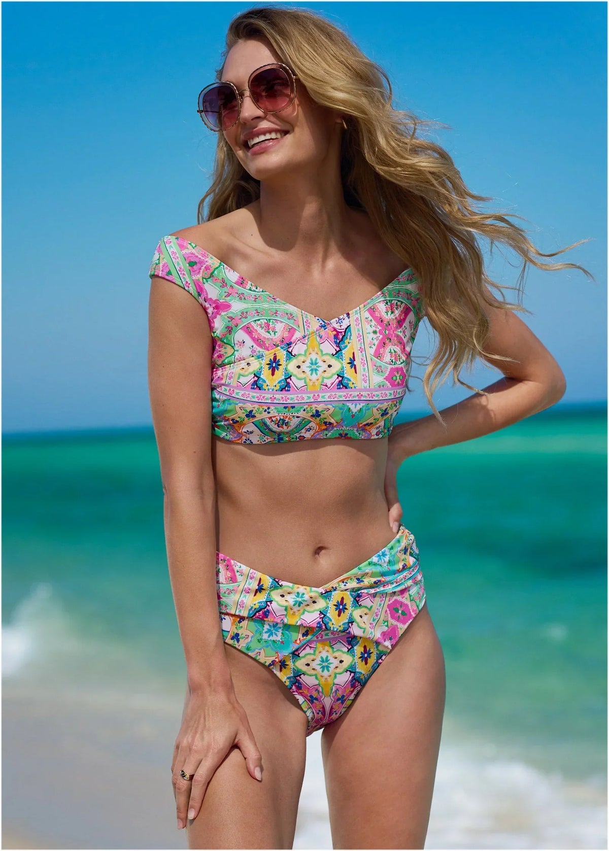 Off The Shoulder Bikini Top Beach Art
