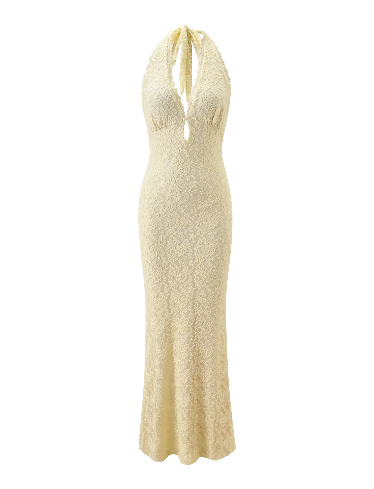 MAVEN LACE MAXI DRESS PASTEL YELLOW