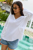 Jenna White Gauze V Neck Tunic