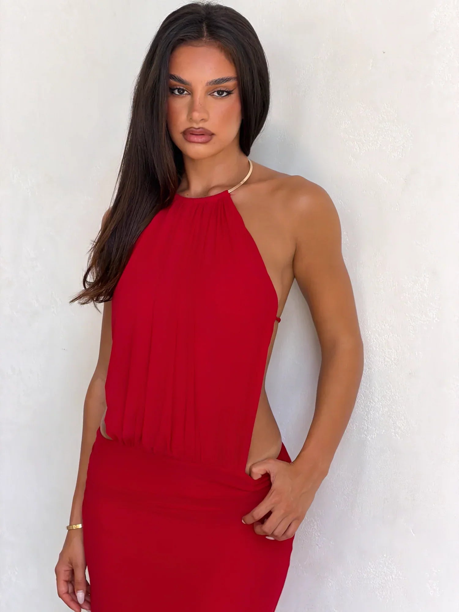 EVANNA MAXI DRESS RED