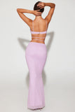 Embellished Strappy Maxi Skirt in Lilac