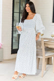 Thalia White Floral Smocked Top Maxi Dress SALE