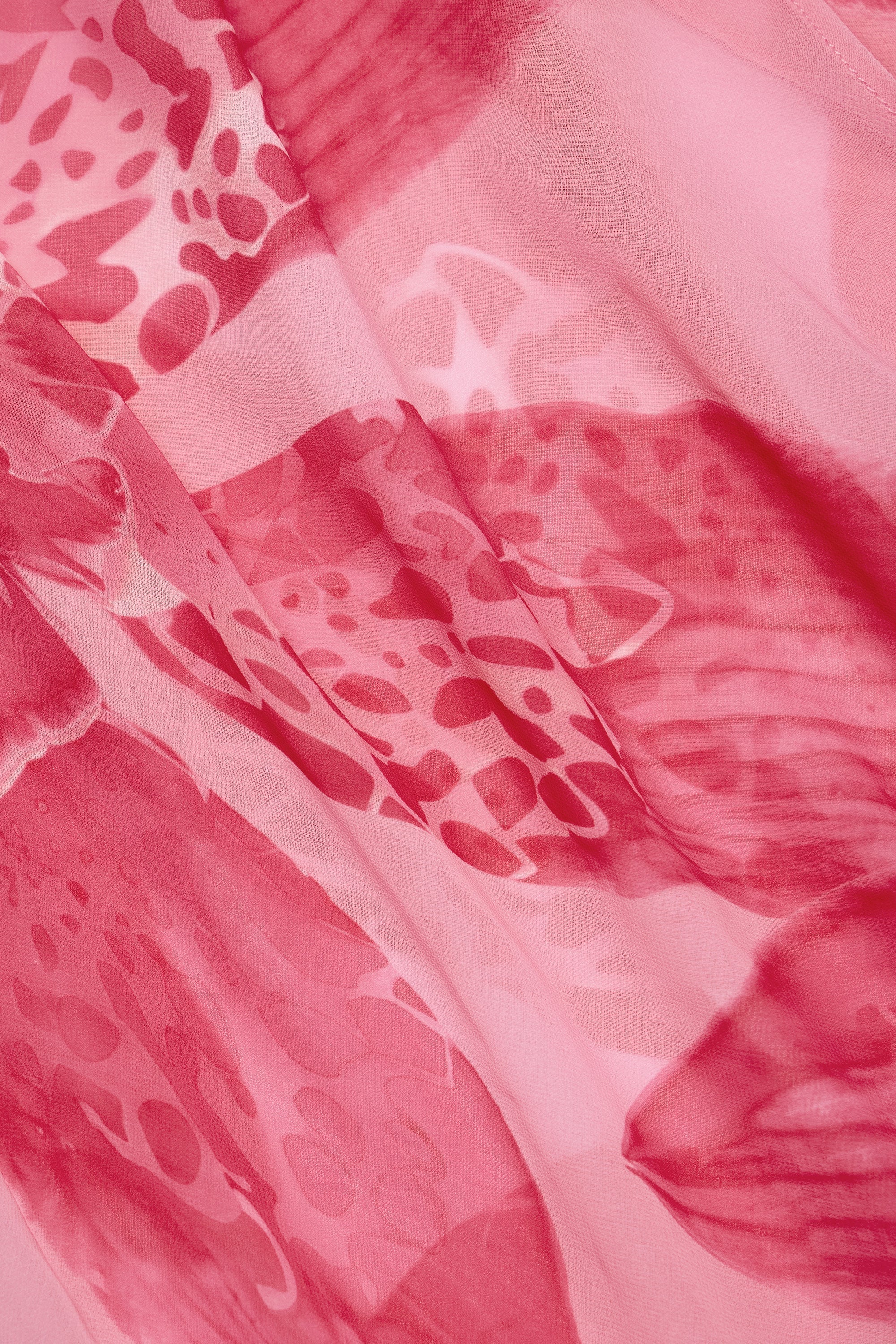Cowl Neck Hardware Detail Maxi Dress in Pink Orchid Print