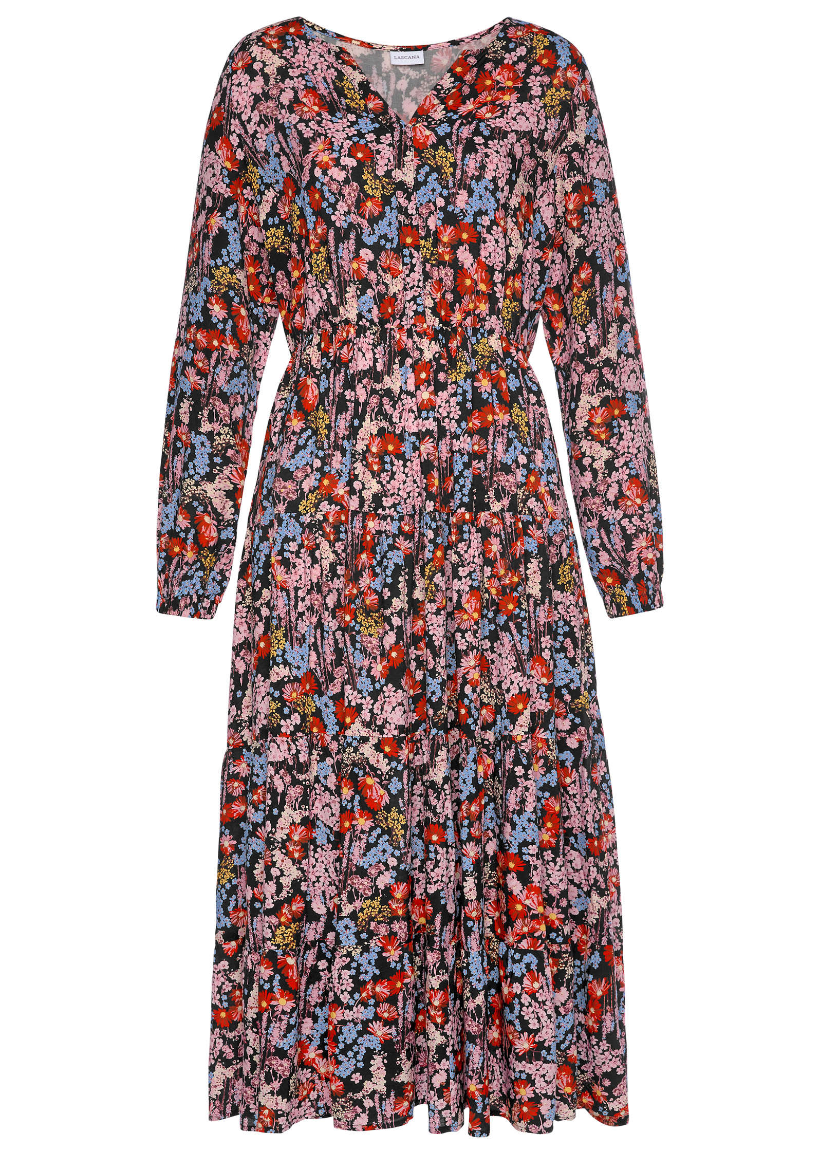 Button Down Midi Dress Purple Multi