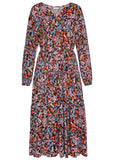 Button Down Midi Dress Purple Multi