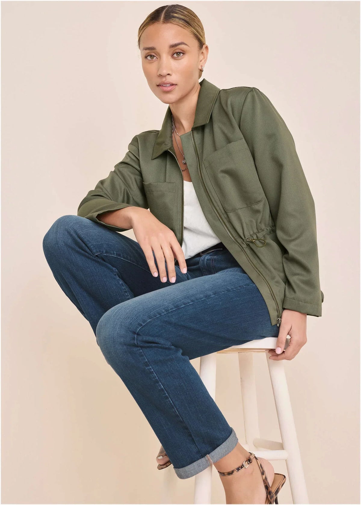 Twill Utility Jacket Olive