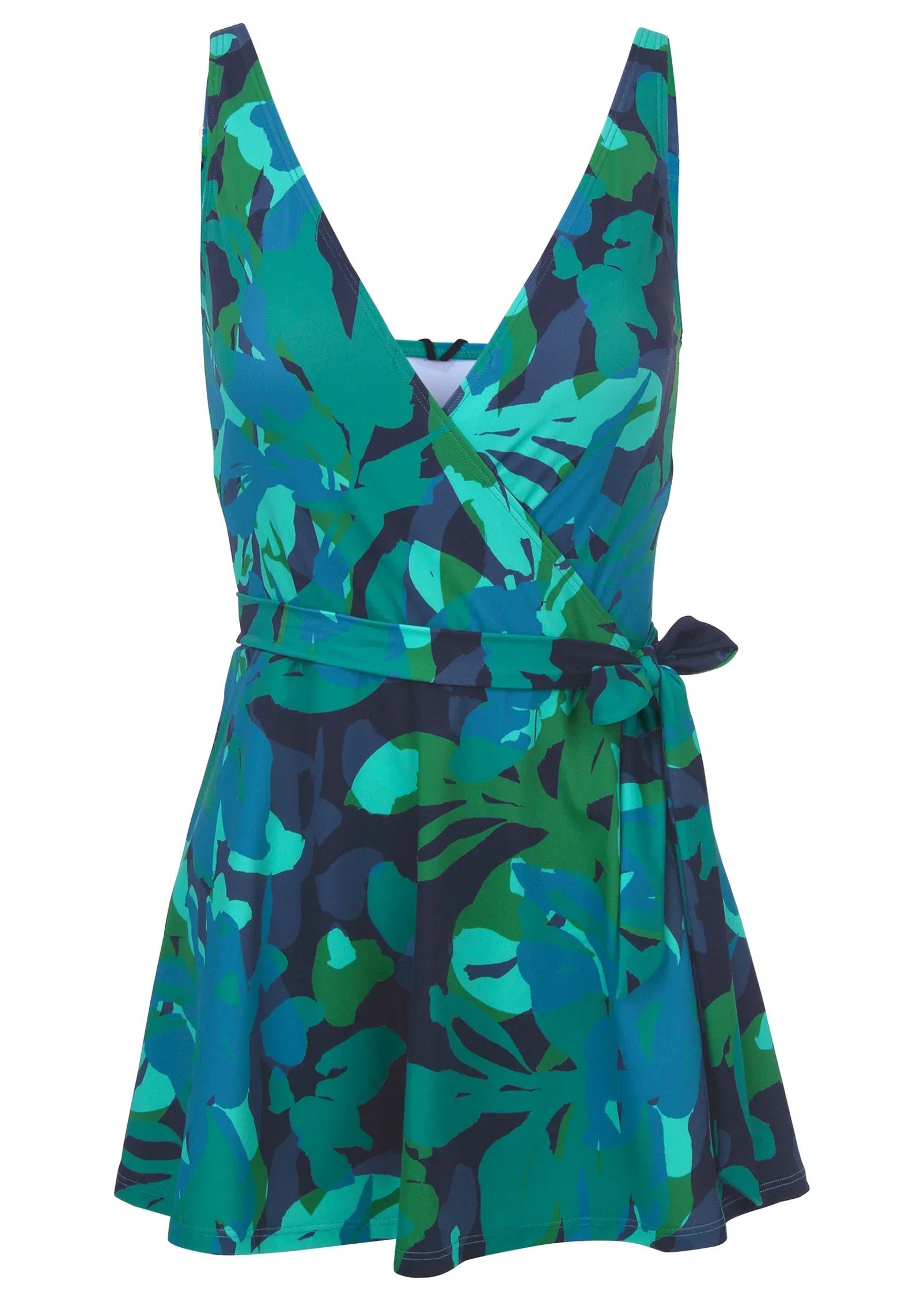 Wrap Swim Dress Desert Floral Blue