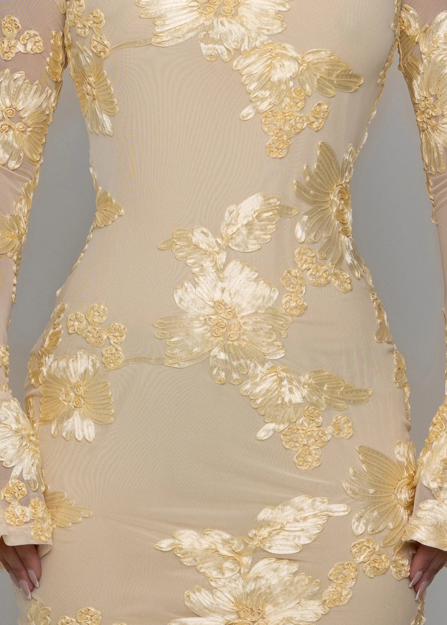 Blissful Days Long Sleeved Mini Dress Yellow