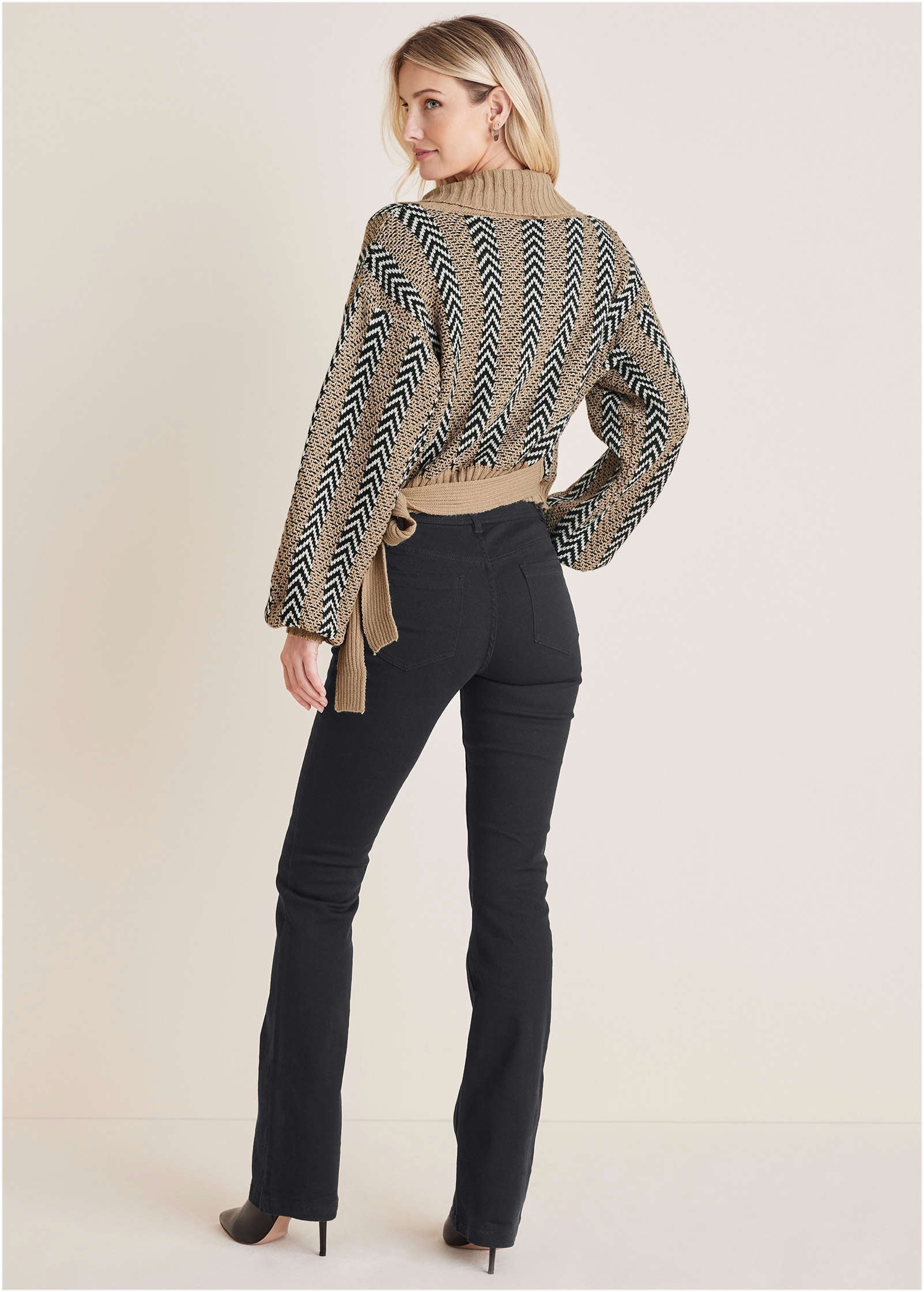 Wrap Cardigan Tan Combo