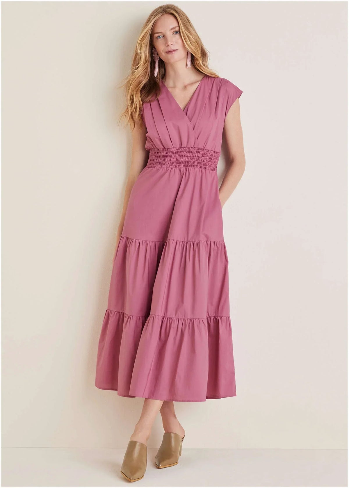 Smocked Waist Maxi Dress Heather Rose