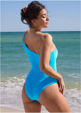 Velvet One Shoulder One Piece Seascape