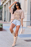 Raised On 90s Country Taupe Oversized Graphic Tee